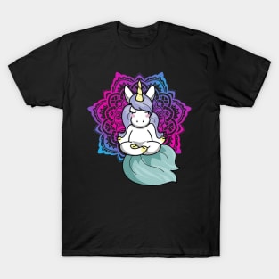 Unicorn in Yoga Lotus Meditation Mandala T-Shirt